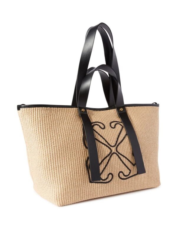 Off-White Arrows raffia tote bag - Image 4