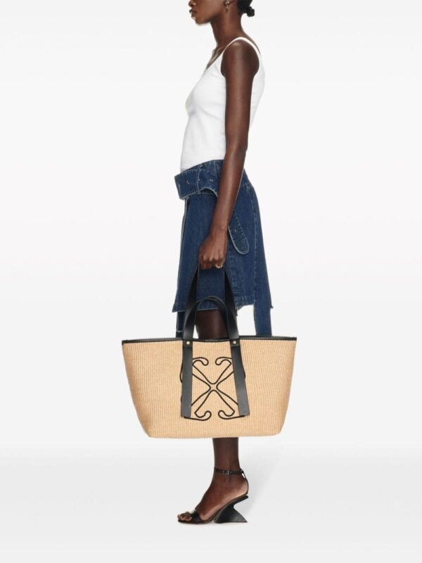 Off-White Arrows raffia tote bag - Image 2