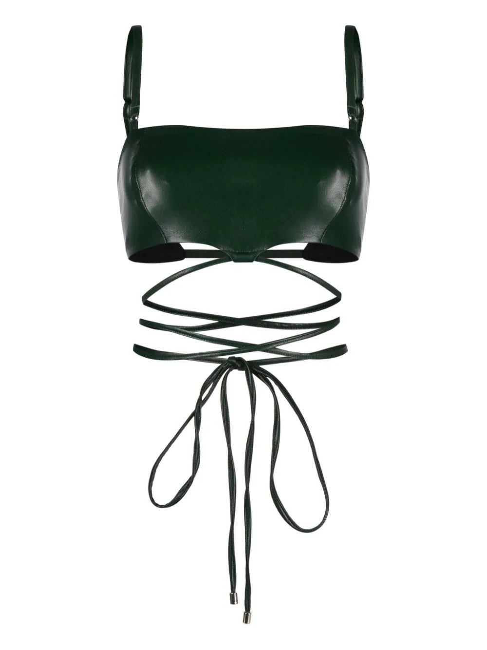 Patrizia Pepe coated-finish bandeau-style bra