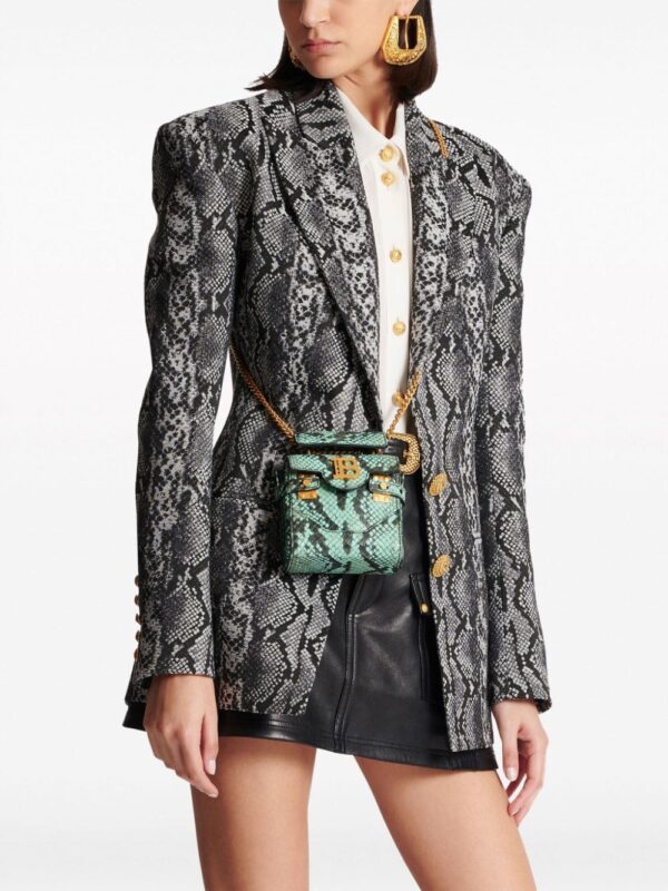 Balmain mini B-Buzz 12 snakeskin-effect handbag - Image 3