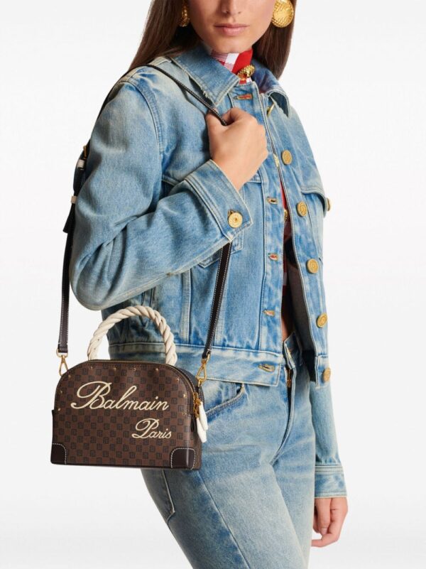 Balmain mini Monogram leather tote bag - Image 3