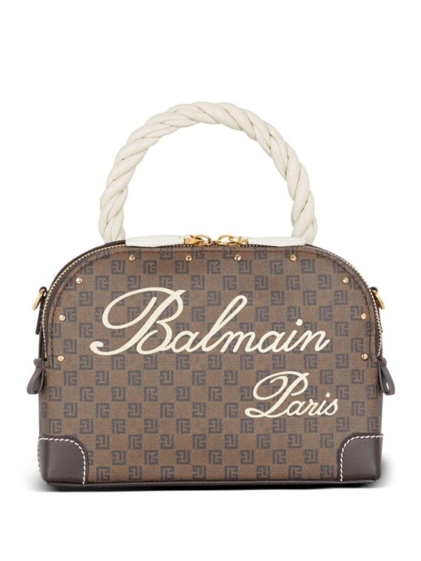 Balmain mini Monogram leather tote bag