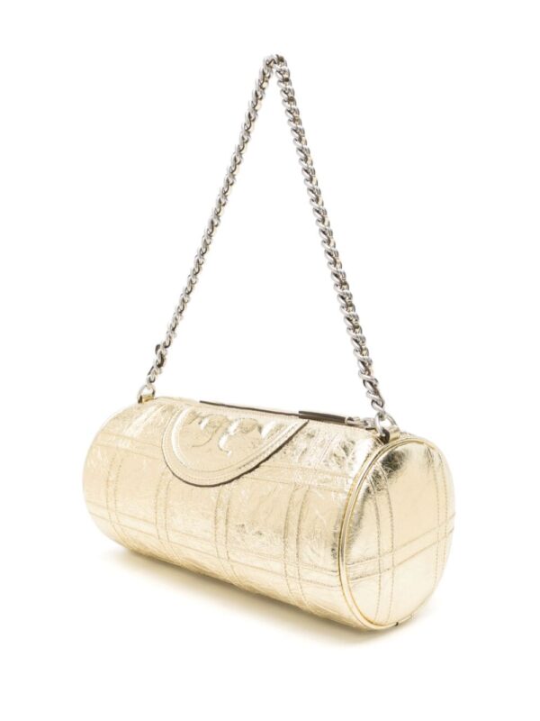 Tory Burch Fleming piped-trim metallic-leather tote bag - Image 3