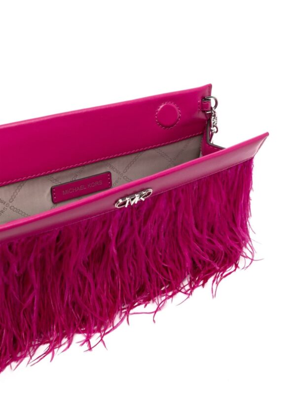 Michael Kors Tabitha feather-embellished leather shoulder bag - Image 5