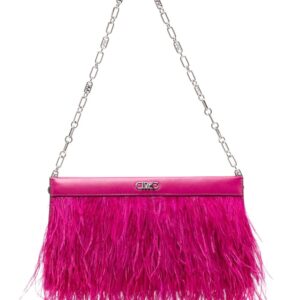 Michael Kors Tabitha feather-embellished leather shoulder bag