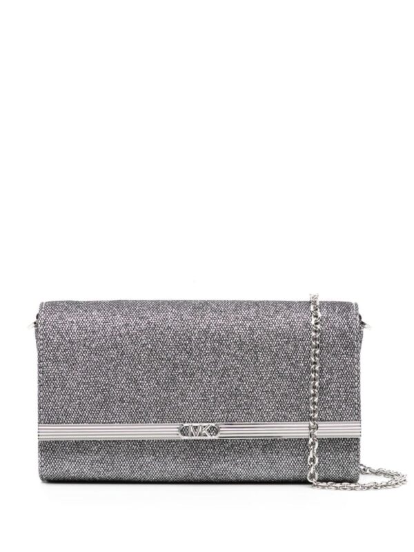 Michael Kors large Mona glitter-detail clutch bag