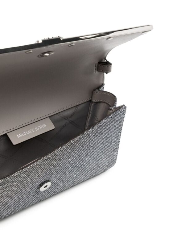 Michael Kors large Mona glitter-detail clutch bag - Image 5