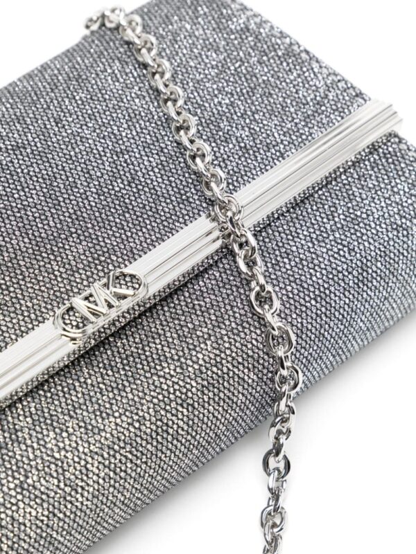 Michael Kors large Mona glitter-detail clutch bag - Image 4
