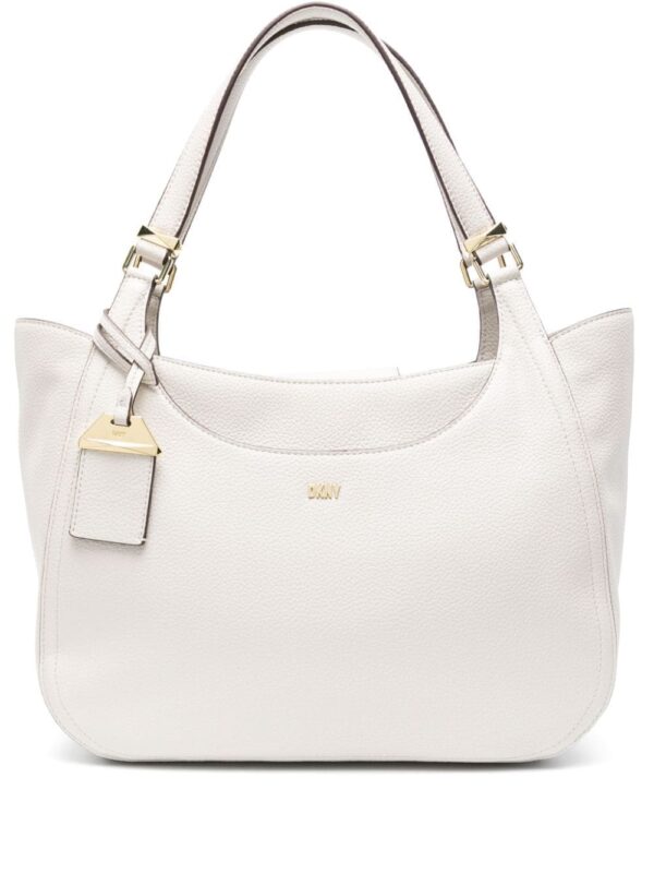 DKNY logo-lettering faux-leather shoulder bag