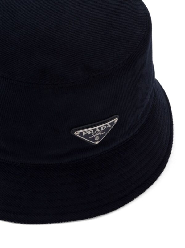 Prada enamel triangle-logo corduroy bucket hat - Image 2