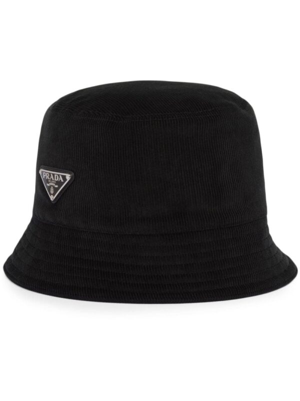 Prada triangle-logo corduroy bucket hat