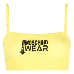 Moschino  logo-appliqué elasticated mesh bra
