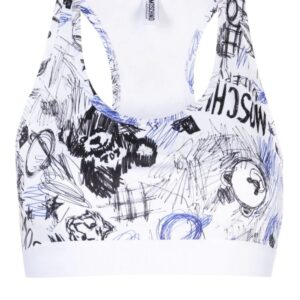 Moschino  graphic-print stretch-cotton bra