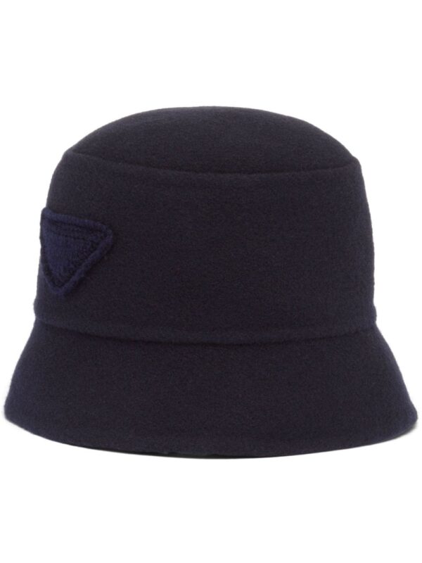 Prada triangle-logo velour bucket hat