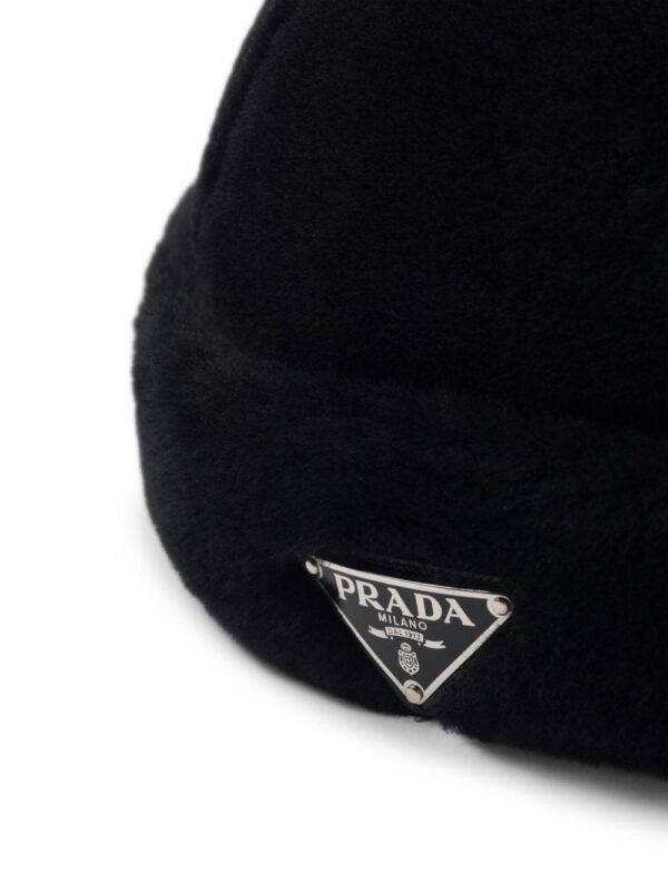 Prada triangle-logo shearling hat - Image 3