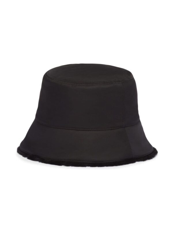 Prada triangle-logo shearling bucket hat - Image 2