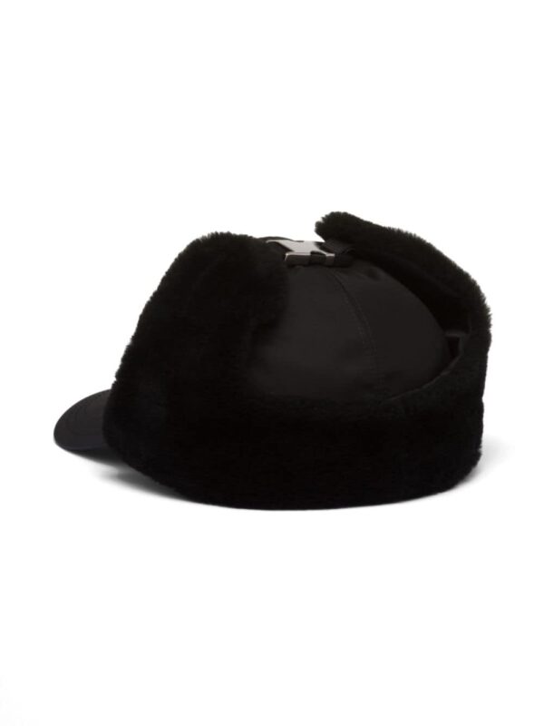 Prada Re-Nylon shearling-trim hat - Image 2
