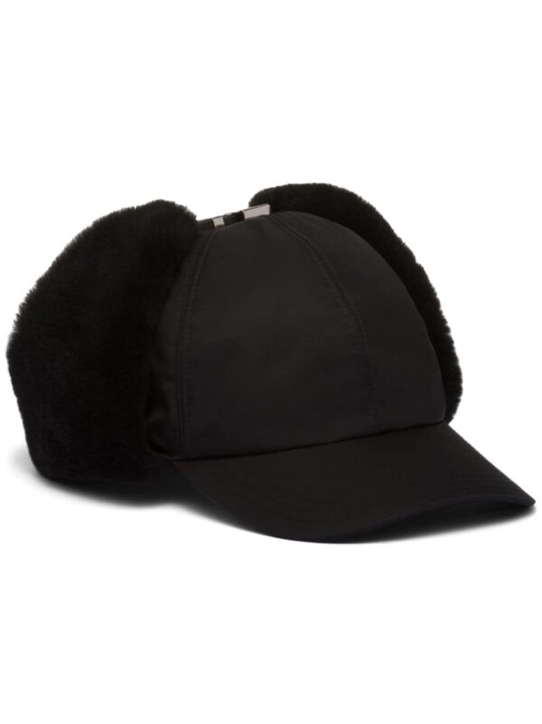 Prada Re-Nylon shearling-trim hat