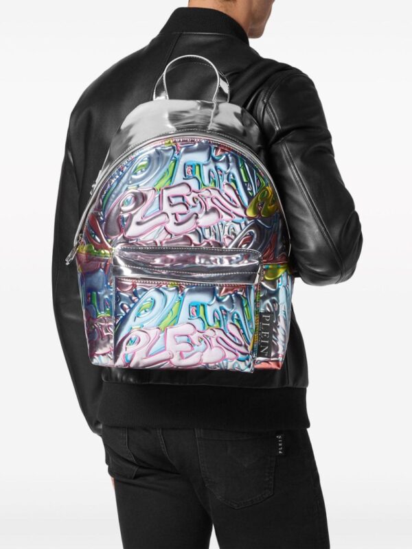 Philipp Plein Bombing Graffiti metallic leather backpack - Image 2