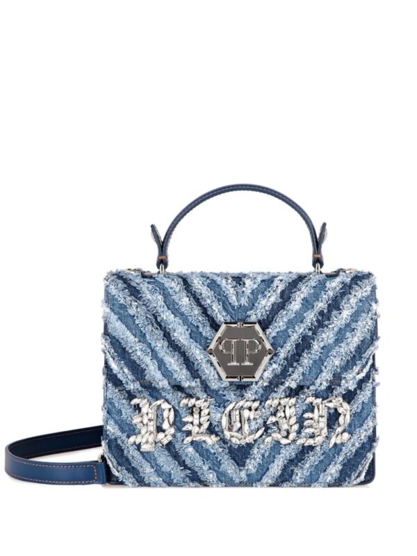 Philipp Plein large Denim tote bag