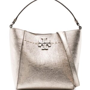 Tory Burch small McGraw metallic bucket bag