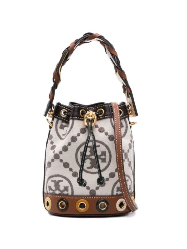 Tory Burch T Monogram jacquard cotton bucket bag