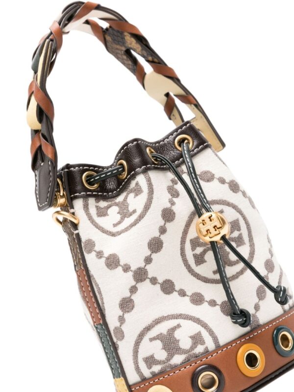 Tory Burch T Monogram jacquard cotton bucket bag - Image 4