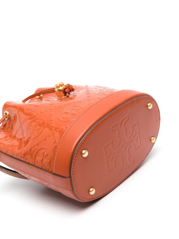 Tory Burch Double T embossed-monogram bucket bag - Image 4