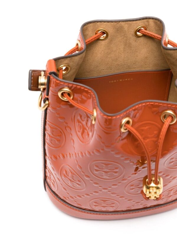 Tory Burch Double T embossed-monogram bucket bag - Image 5
