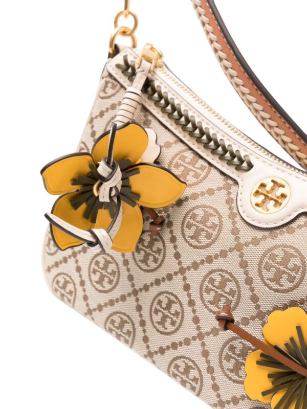 Tory Burch T Monogram floral-appliqué shoulder bag - Image 4