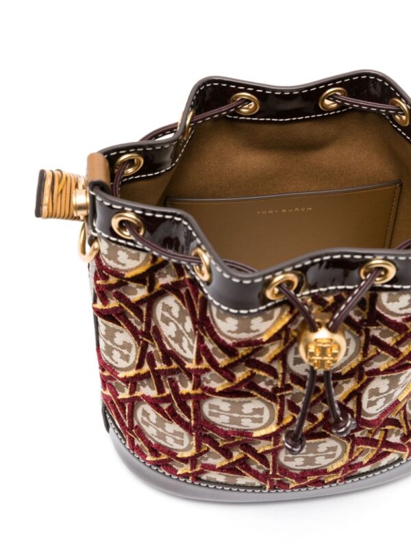 Tory Burch Double T-monogram fil coupé bucket bag - Image 5