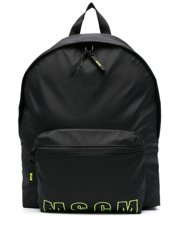 MSGM embroidered-logo zip-up backpack
