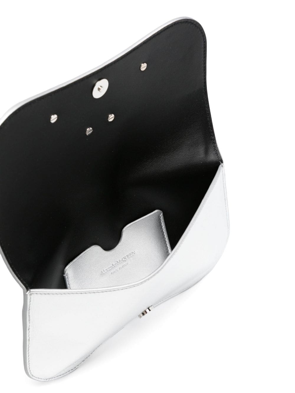 Alexander McQueen logo-plaque metallic clutch bag - Image 5