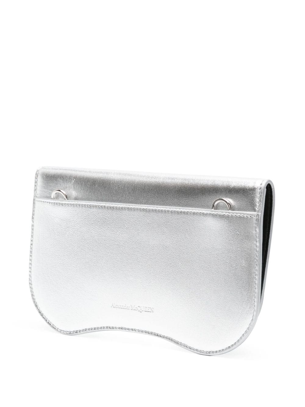 Alexander McQueen logo-plaque metallic clutch bag - Image 3