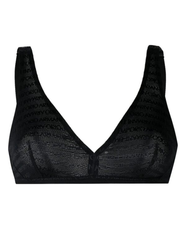 Emporio Armani  logo-jacquard triangle bralette