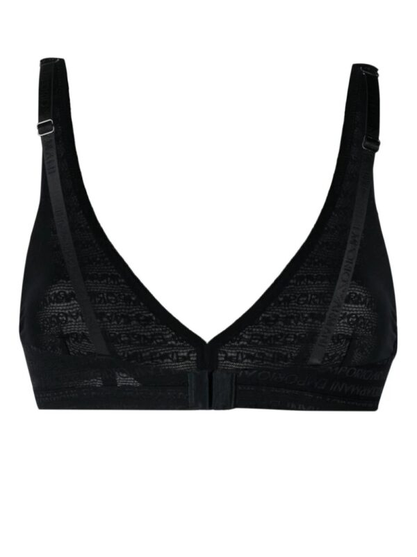 Emporio Armani  logo-jacquard triangle bralette - Image 2
