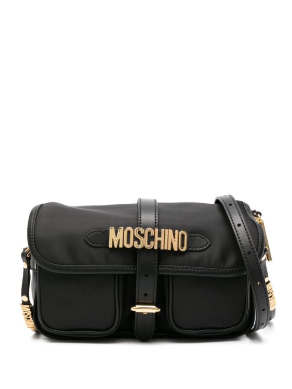 Moschino buckled logo-lettering crossbody bag