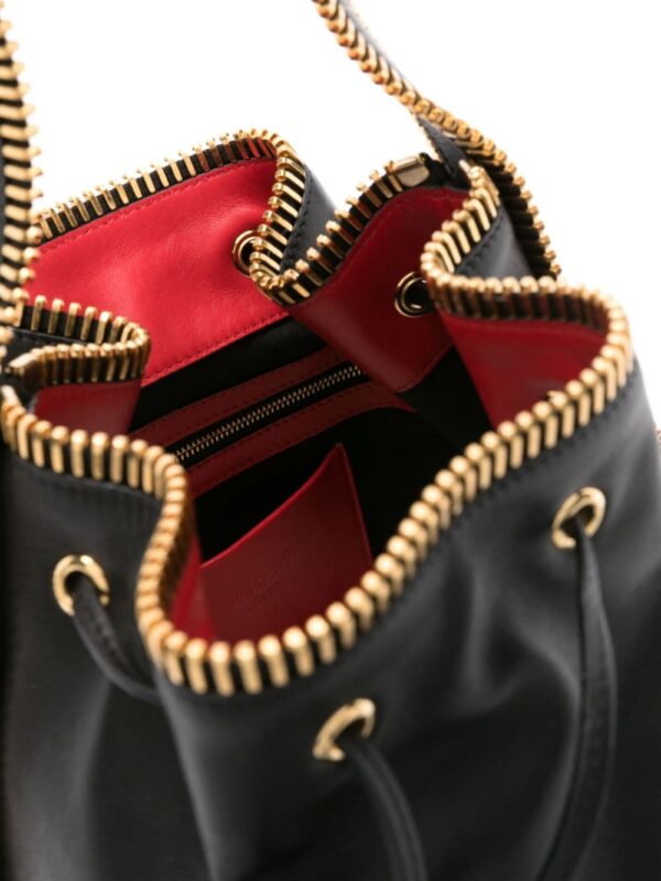 Moschino zip-trim leather bucket bag - Image 5