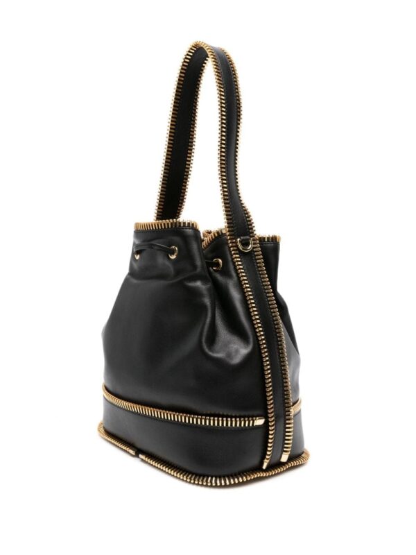 Moschino zip-trim leather bucket bag - Image 3