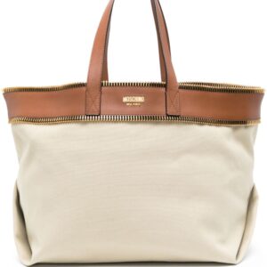 Moschino logo-lettering canvas shoulder bag