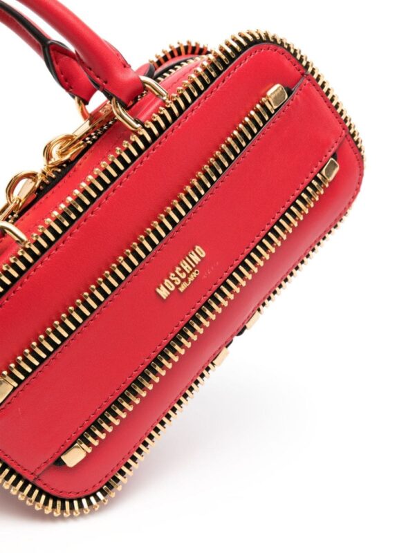 Moschino decorative-zip leather tote bag - Image 4