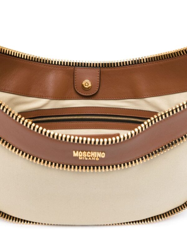 Moschino exposed-zip canvas shoulder bag - Image 5