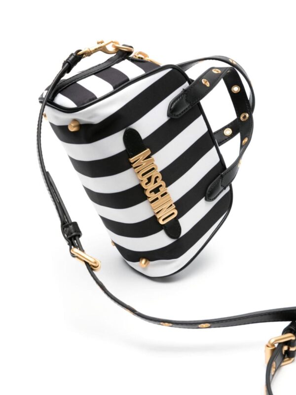 Moschino logo-lettering striped tote bag - Image 4