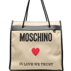 Moschino logo-print canvas tote bag
