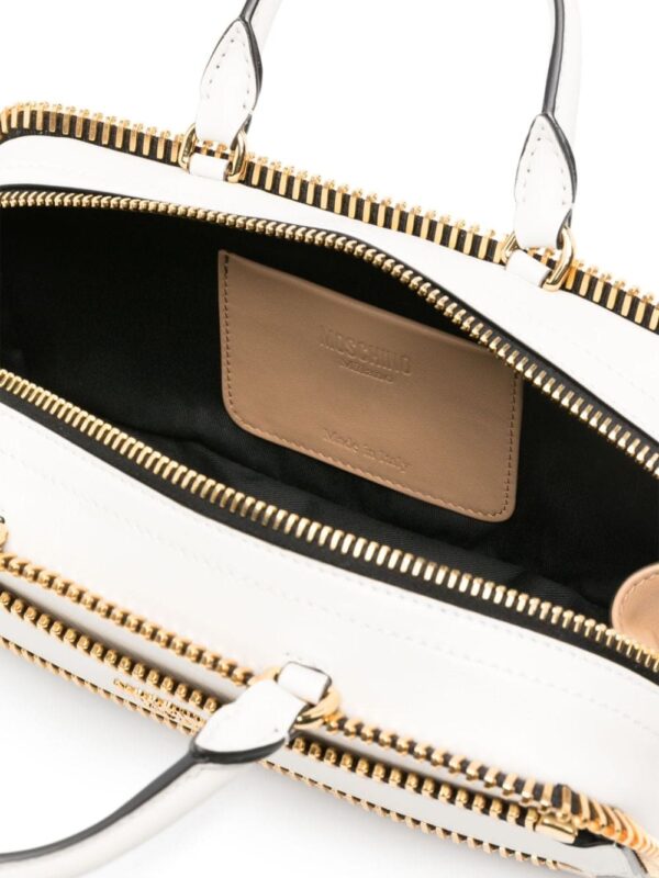 Moschino exposed-zip leather tote bag - Image 5