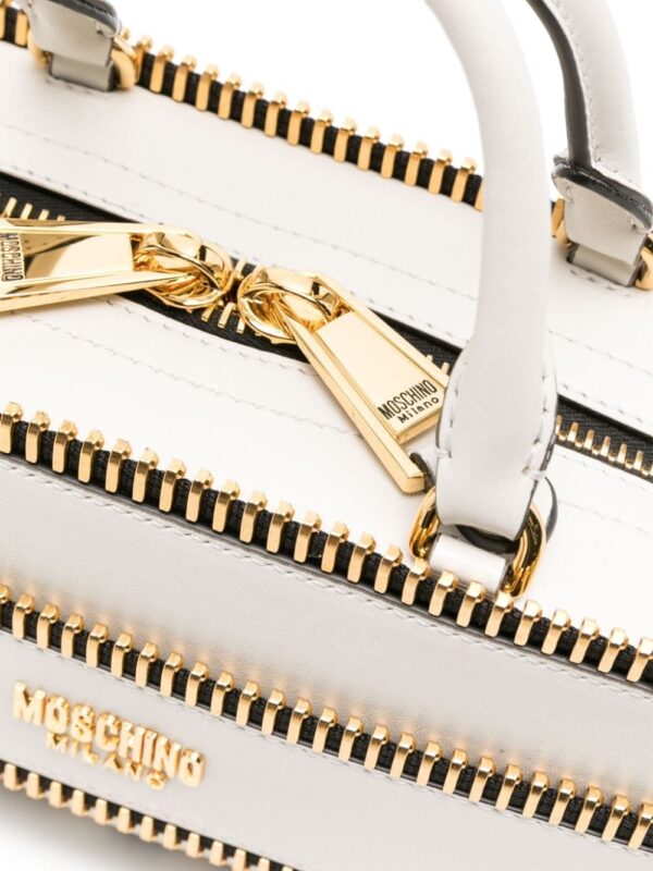 Moschino exposed-zip leather tote bag - Image 4