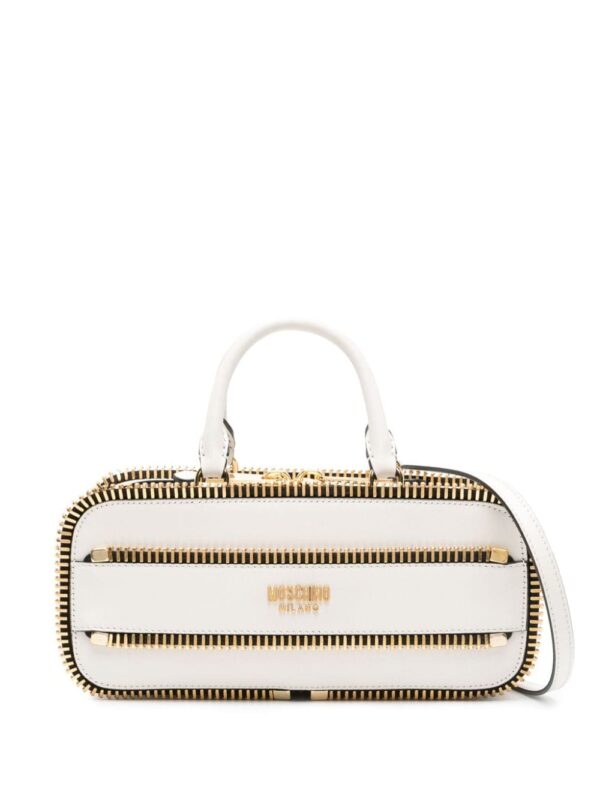 Moschino exposed-zip leather tote bag