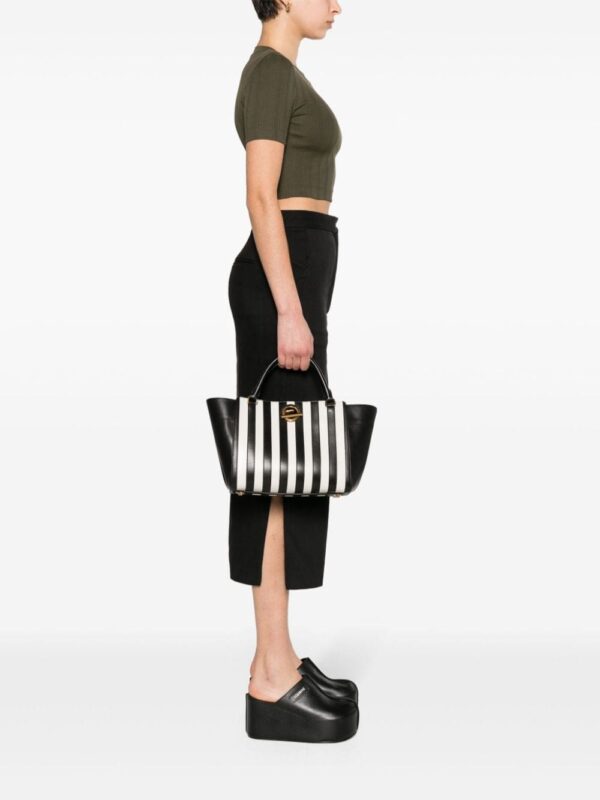 Moschino striped leather tote bag - Image 2