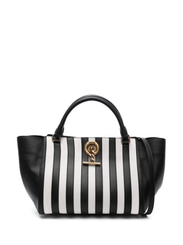 Moschino striped leather tote bag
