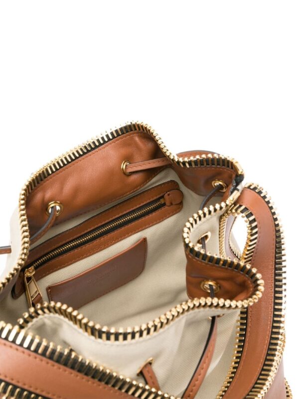 Moschino exposed-zip detail canvas bucket bag - Image 5